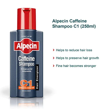 شامپو کافئین ضد ریزش موهای سر آلپسین مدل c1 alpecin c1 shampoo