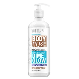 شامپو بدن میسوری حاوی روغن مورینگا و شی باتر مدل Dime Glow برای پوست خشک MISSSURI BODY WASH DIME GLOW dry & dull skin