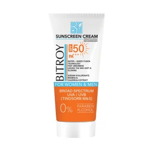 کرم ضد آفتاب بی رنگ پوست خشک و نرمال بیتروی BITROY sunscreen cream for dry and normal skin SPF50