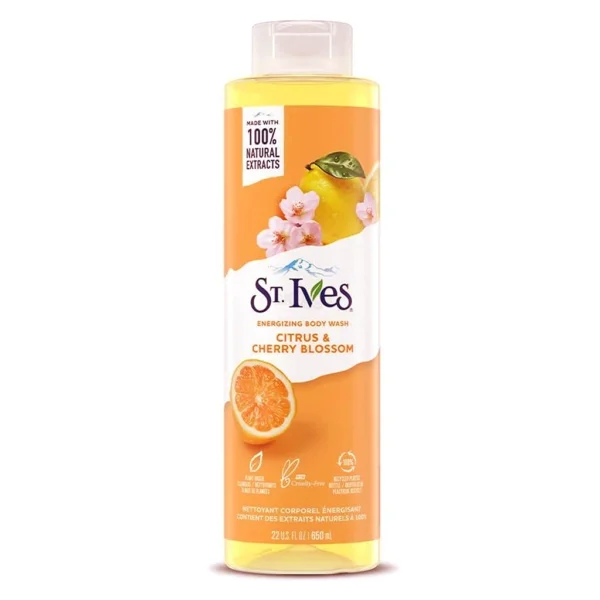 شامپو بدن سنت ایوز مرکبات و شکوفه گیلاس St.Ives Energizing Body Wash Citrus & Cherry Blossom