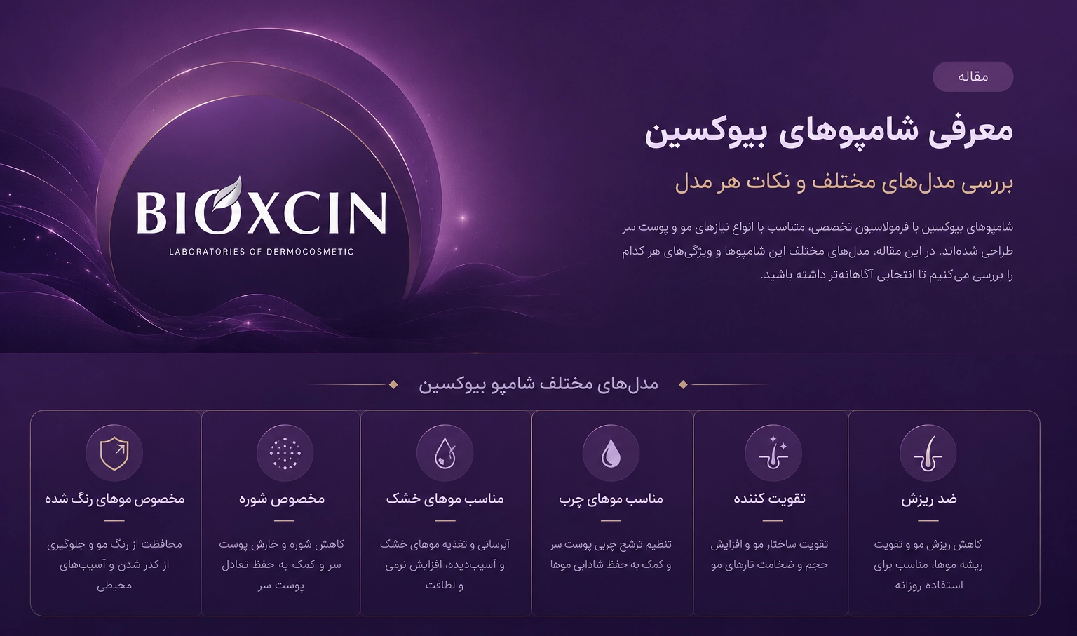 مقایسه تخصصی شامپو بیوکسین (Bioxcine) راهنمای کامل مدل‌های فورت، کوانتوم، سیر سیاه و کلاژن برای درمان قطعی ریزش مو