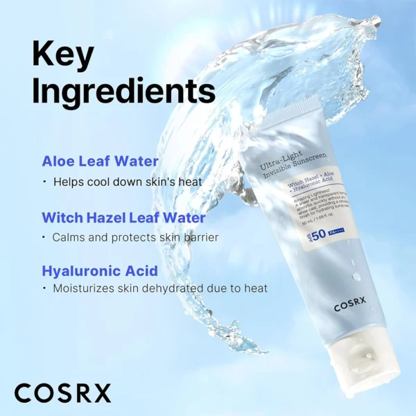 ضدآفتاب سبک و نامرئی کوزارکس الترا لایت COSRX Ultra-Light Invisible Sunscreen اصل