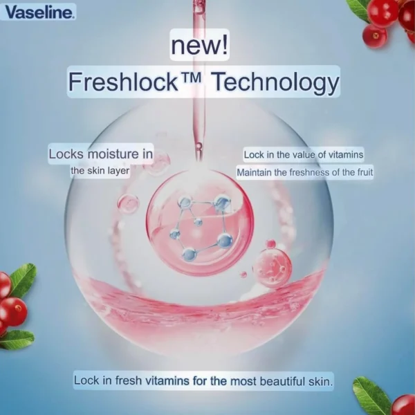 لوسیون بدن میوه ای ذغال اخته وازلین اصل 320 میل VASELINE اصلی