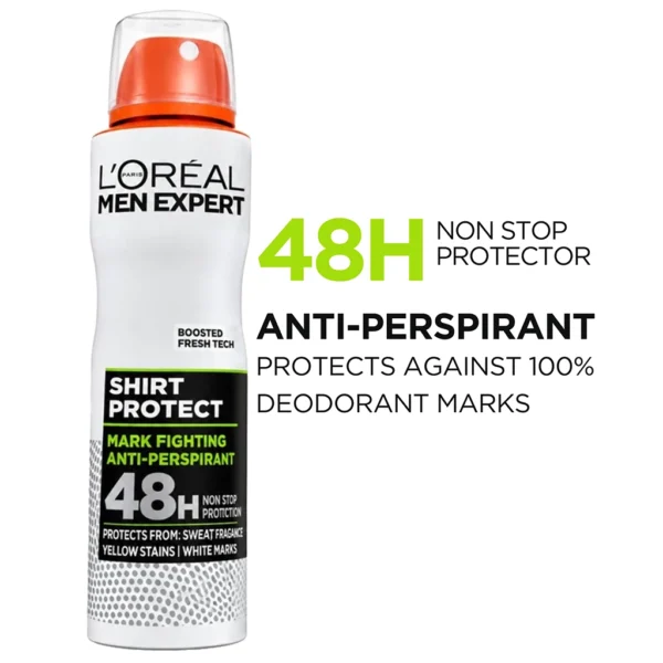 خرید اسپری ضد تعریق مردانه لورال Men Expert Shirt Protect 48H حجم 150 میلی‌لیتر اصل
