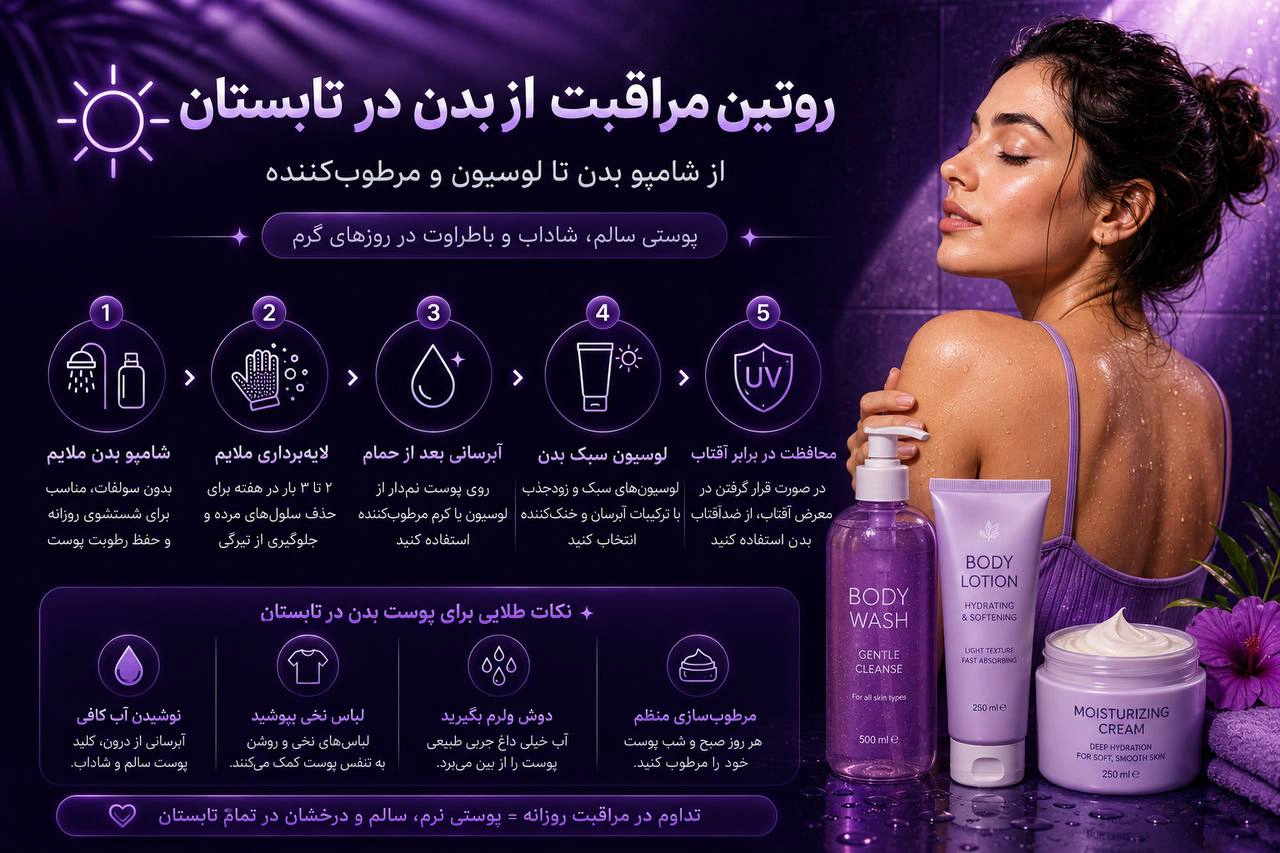 مراقبت از بدن در تابستان - سلین بیوتی
