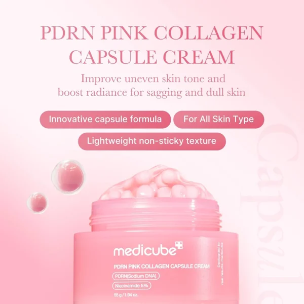 خرید کرم کلاژن و PDRN مدی کیوب medicube Pink Collagen Capsule Cream