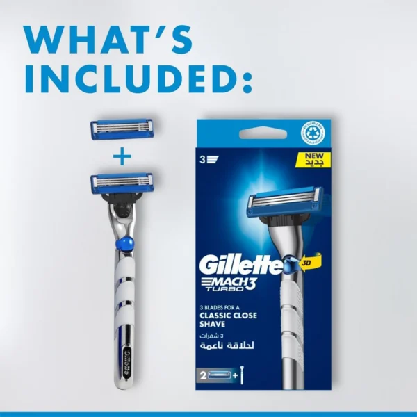 خرید ست تیغ اصلاح ژیلت مچ ۳ توربو Gillette Mach3 Turbo اصلی